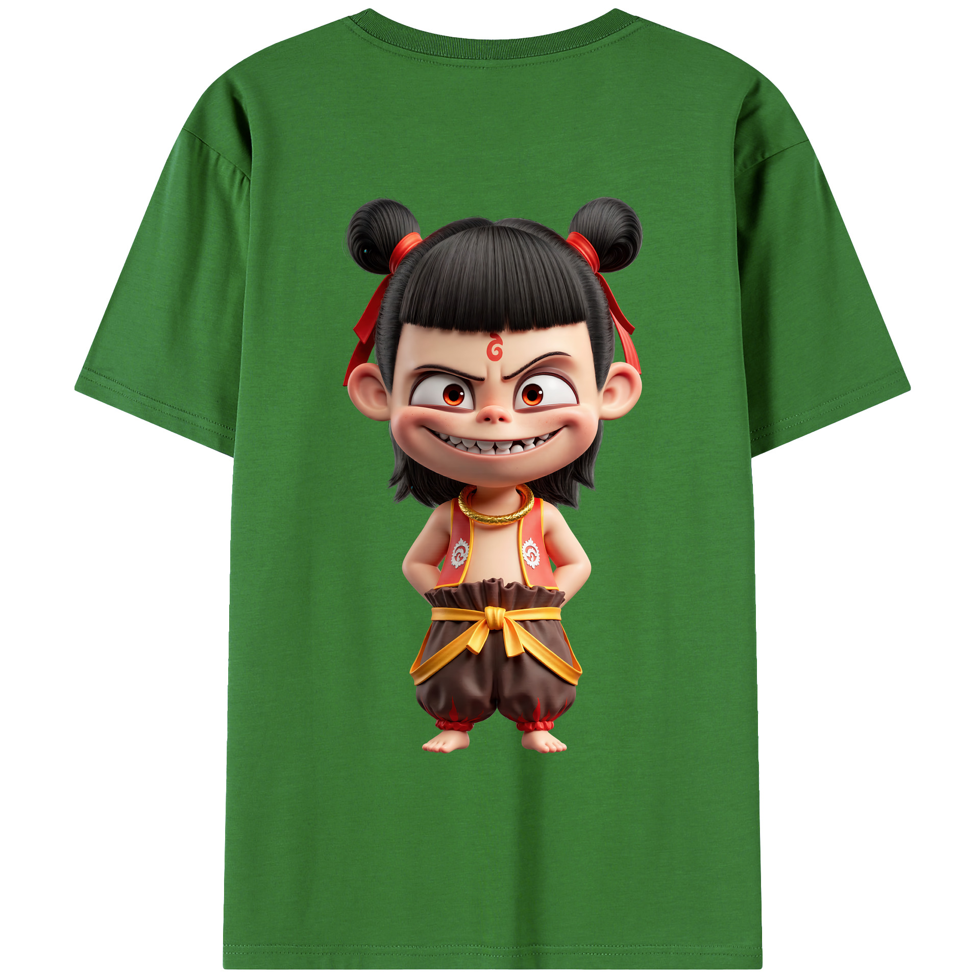（画像用） Ne Zha 2 ナタ 魔童の大暴れ レディース半袖Tシャツ(バックプリント)